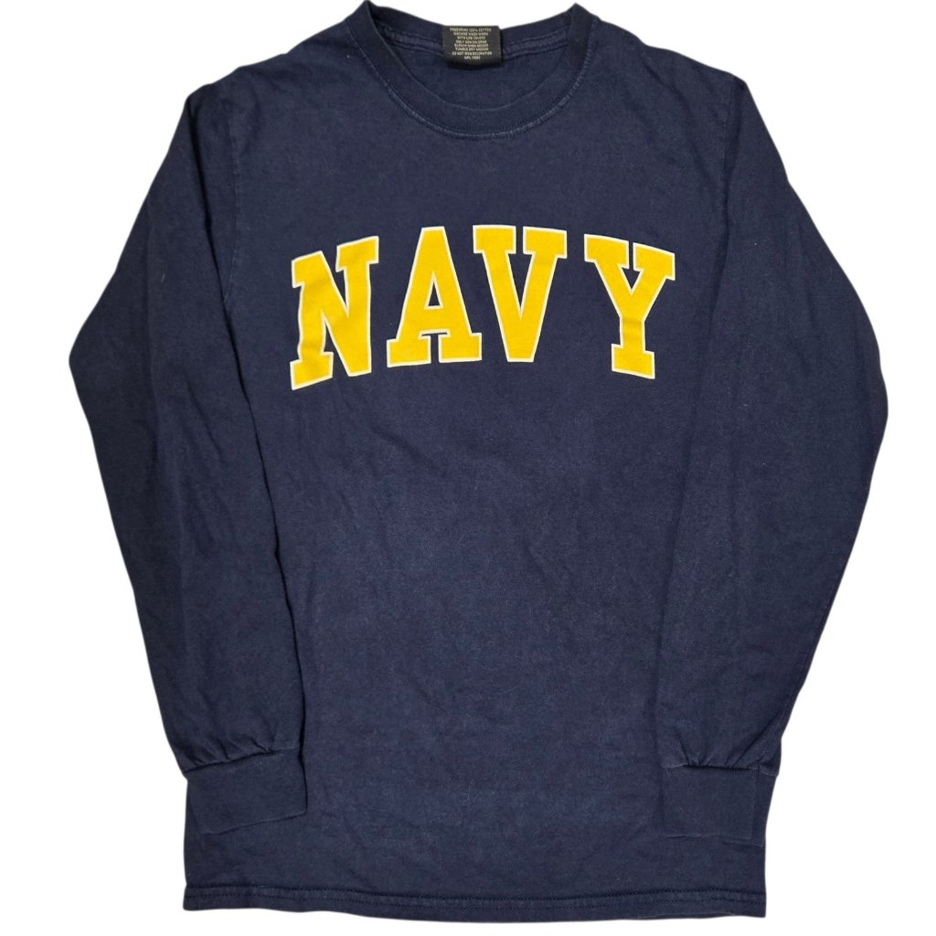 Us Navy Long Sleeve T-Shirt Men's Small Cotton Crew Neck Military Mv Sport